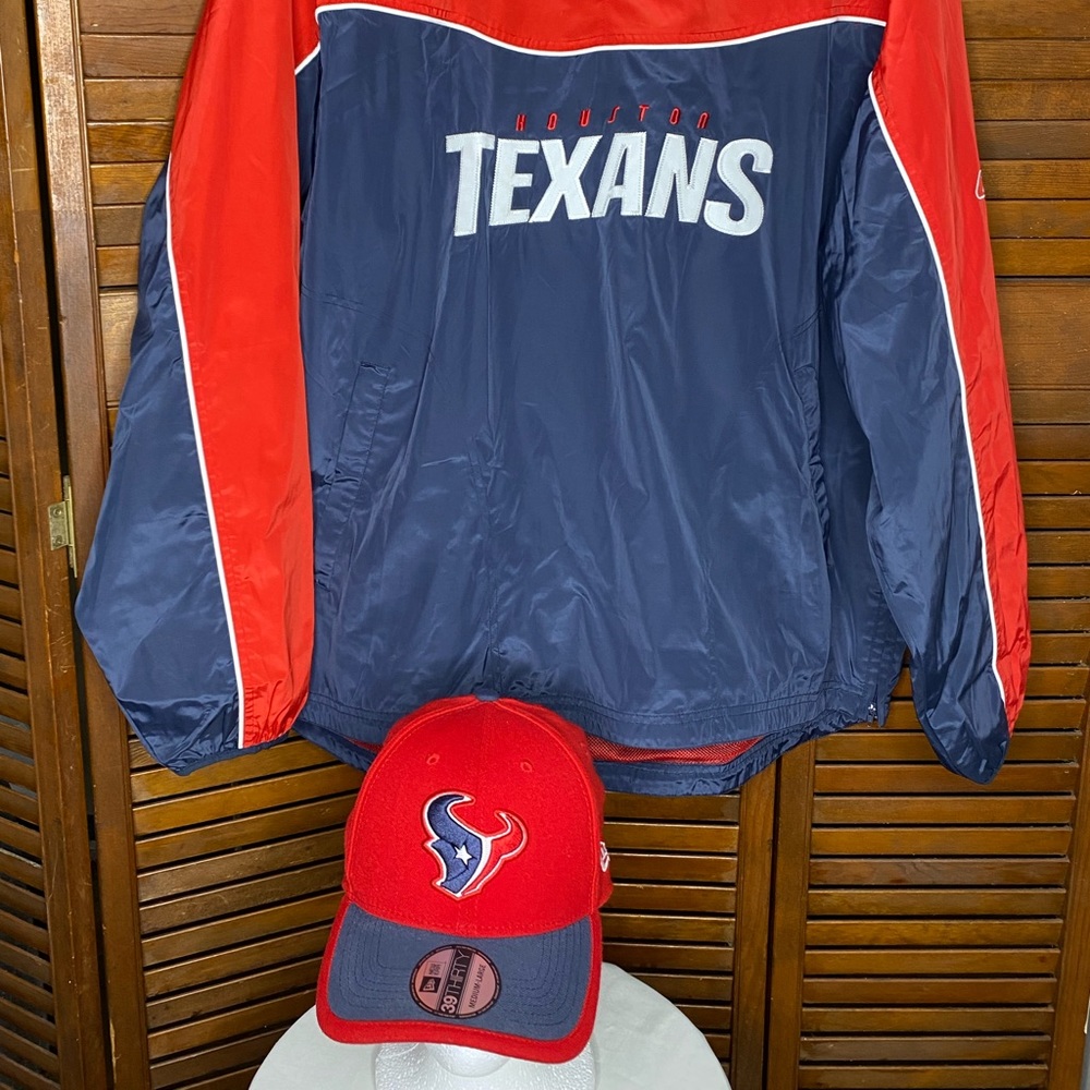 Houston Texans NFL Team Apparel On Field Reebok Pullover With Hat